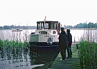 Anlegesteg am Westufer des Canower Sees : Hausboot, Andrea, Gil, Schilf